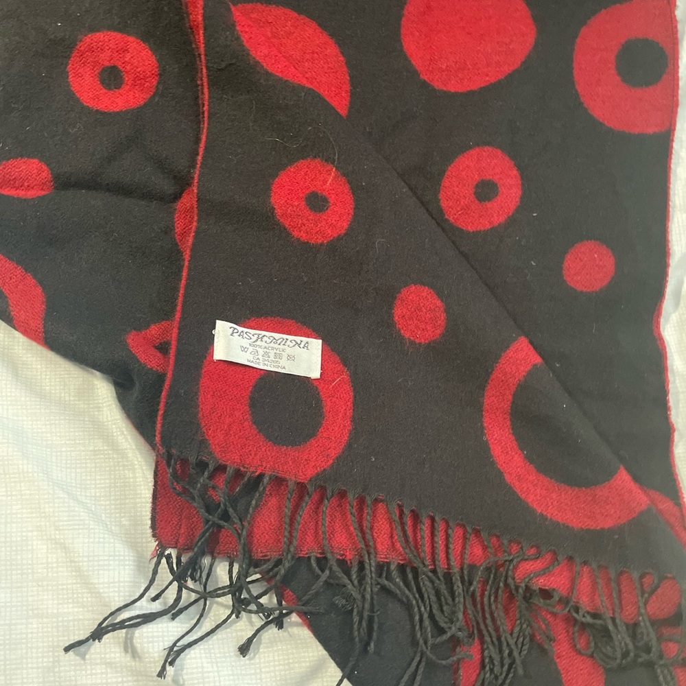 Pashmina Red and Black Shawl/ Scarf
